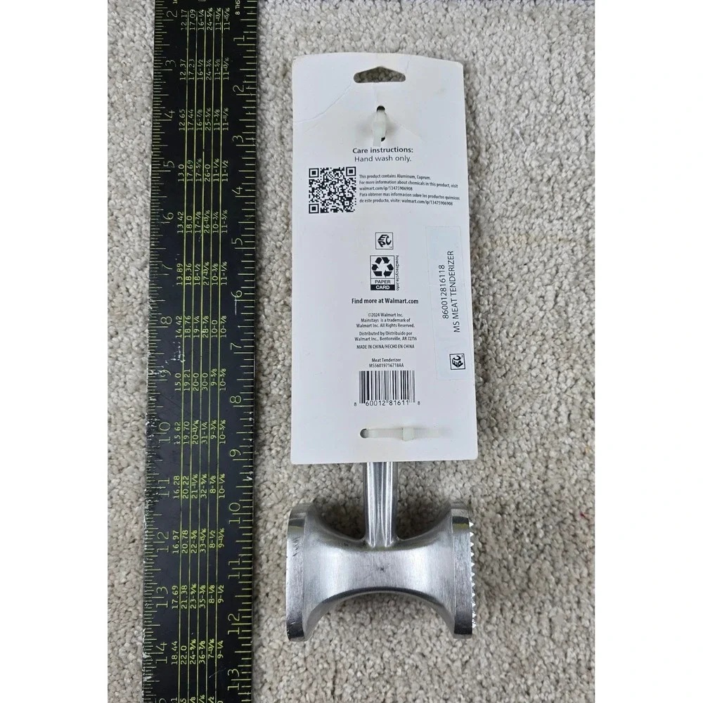 Mainstays Meat Tenderizer‎ Kitchen Tool Silver Heavy-Duty Cast Aluminum